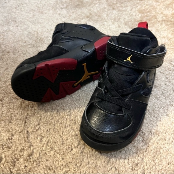 NIKE JORDAN FLIGHT CLUB 91 555330-067 SHOES SIZE 7C TODDLER BLACK RED SNEAKERS - Picture 9 of 12